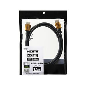 ヤザワ 1.5m HDMIケーブル Ver2.1   HD2115GD ［1.5m /HDMI⇔HDMI /イーサネット対応］ | 
