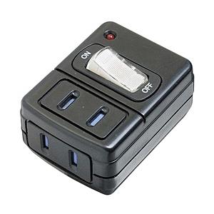 ヤザワ 雷サージ付省エネタップ 2個口 黒 Y02FUSK210BK | 