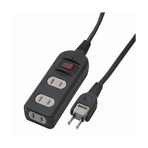 ヤザワ ノイズフィルター集中SW付 3個口 2m 黒 Y02BKNS312BK 【864】 | 