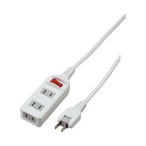 ヤザワ 耐トラシャッター集中スイッチ付タップ　3個口　2m　ホワイト　Y02S312WH 【864】 | 