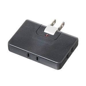 ヤザワ 雷サージ付コーナータップ 3個口 黒 Y02CK300BK | 