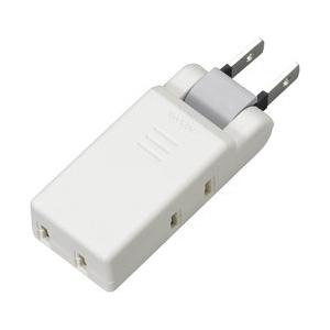 ヤザワ 極小コーナータップ（2ピン式・3個口・ホワイト）　Y02CM300WH | 