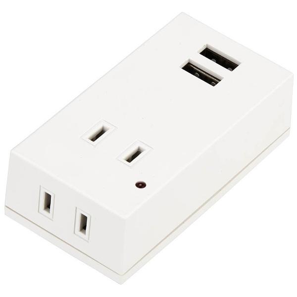 ヤザワ 雷ガード付フロントタップ型 2AC+2USB2.1A ホワイト Y02FSK400WH2U 【864】 |  | 01
