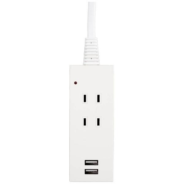 ヤザワ 電源タップ  ホワイト Y02K4015WH2U ［1.5m /2個口 /スイッチ無 /2ポート］ |  | 02