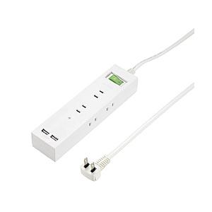 ヤザワ 3方向から挿せる6個口USBタップ（6個口+USB2ポート・2m） H6BK8122UWH ホワイト 【864】 | 