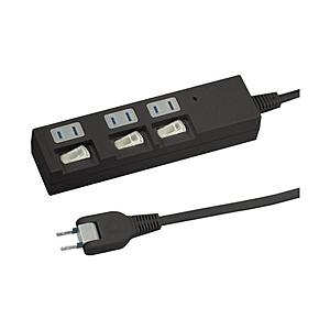 ヤザワ 節電タップ  黒 YZBKS335B ［5.0m /3個口 /スイッチ付き（個別）］ | 