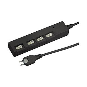ヤザワ 横差し 節電タップ  黒 YZYBKS442B ［2.0m /4個口 /スイッチ付き（個別）］ 【852】 | 