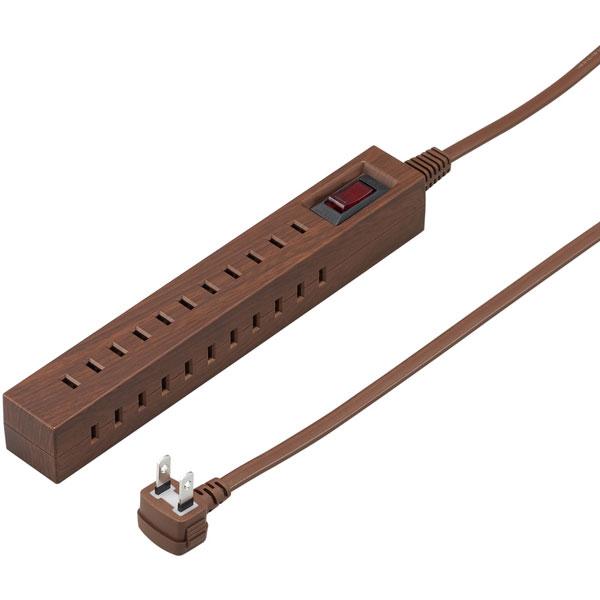 ヤザワ 差し込みフリータップ2面ブレーカーSW付  ダークウッド H9B10115DW ［1.5m /10.5個口 /スイッチ付き（一括）］ 【864】 |  | 02