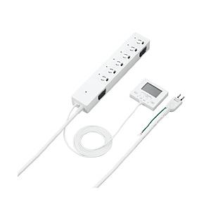 ヤザワ 個別タイマー付抜け止めタップ6個口2ｍ　ホワイト　H4JKNPT602WH    ［2.0m /6個口 /スイッチ無］ | 