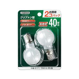 ヤザワ 省エネクリプトンランプ40W形フロスト 長寿命 2個入 P351736FL2P    ［E17 /40W相当 /電球色 /2個］ | 