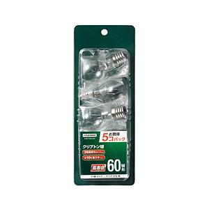 ヤザワ 省エネクリプトンランプ60W形クリア 長寿命 5個入 P351754CL5P    ［E17 /60W相当 /電球色 /5個］ | 