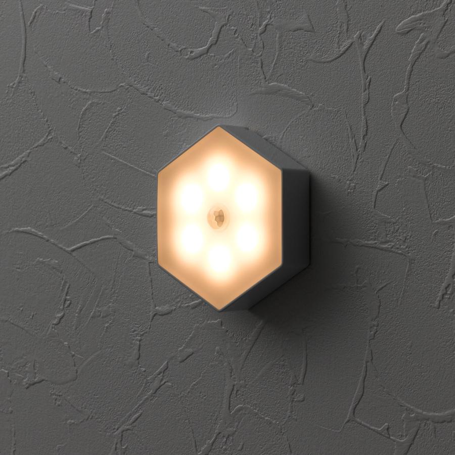 ヤザワ 人感明暗ナイトライトマグネット付き  ホワイト NBSML64WH ［白色 /乾電池式］ |  | 06