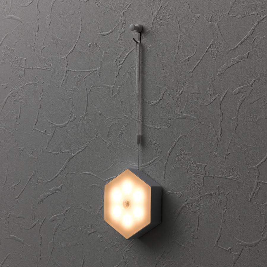 ヤザワ 人感明暗ナイトライトマグネット付き  ホワイト NBSML64WH ［白色 /乾電池式］ |  | 07