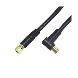 フジパーツ 4K8K衛星放送対応 2m 5Cアンテナケーブル黒（L型プラグ-F型接栓） BLF-20-48 BLF-20-48 | 