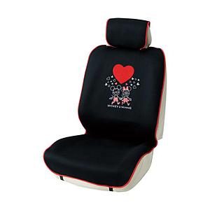 4001 50bk シートカバー ミッキーミニーハート フロント1枚バケット 普通車用 ブラッ アウトレット品 ブラック 軽