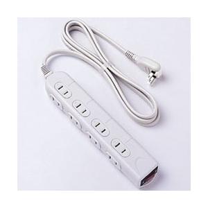 ロアス TAPN03220（スリムサイズ/2P8個口/集中スイッチ付/雷サージ/ノイズフィルター内蔵/2m/スイングプラグ/ライトグレー） | ロアス