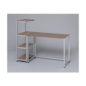 アイリスオーヤマ フリーデスク ラック付き [W1300ｘD500ｘH1082mm] LUCA ブラウン/シルバー FDK-130 | IRIS OHYAMA