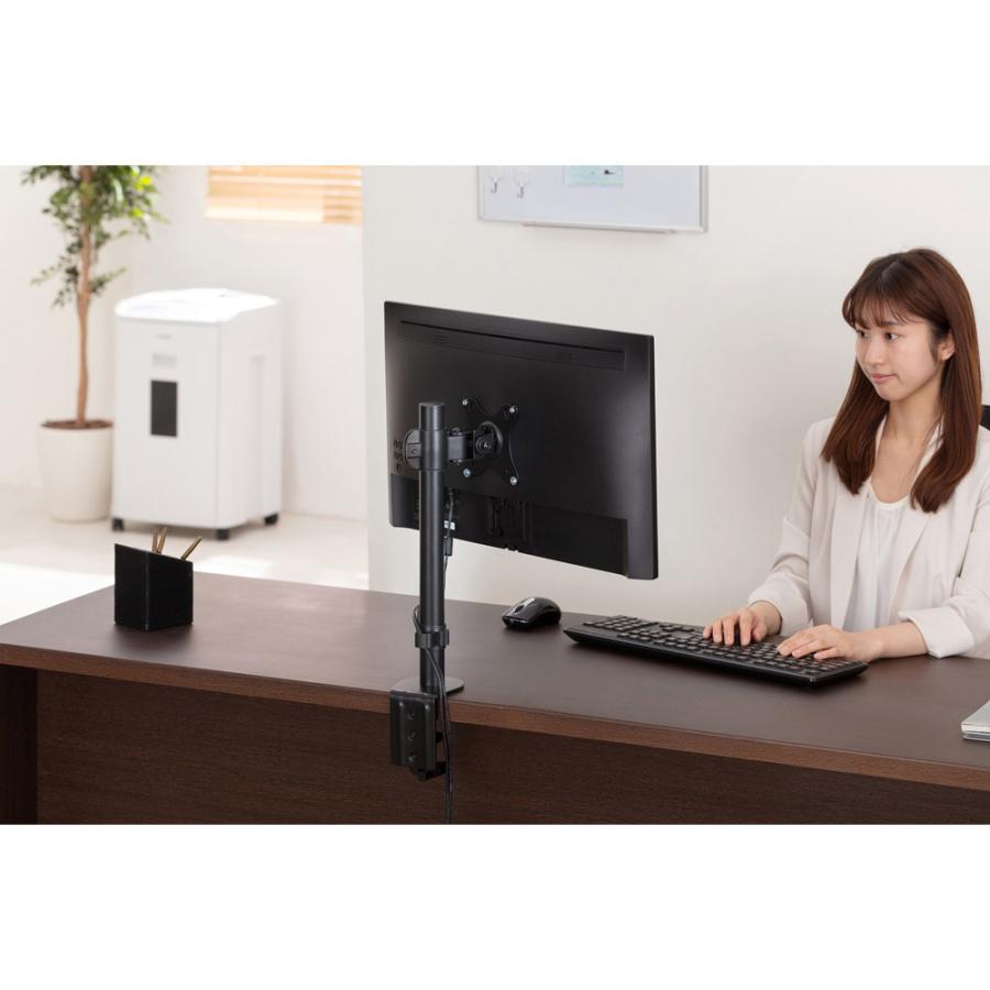 アイリスオーヤマ モニターアーム [1画面 /17〜32インチ] 固定式 クランプ式 LUCA ブラック DA-1040 [振込不可] | IRIS OHYAMA | 04