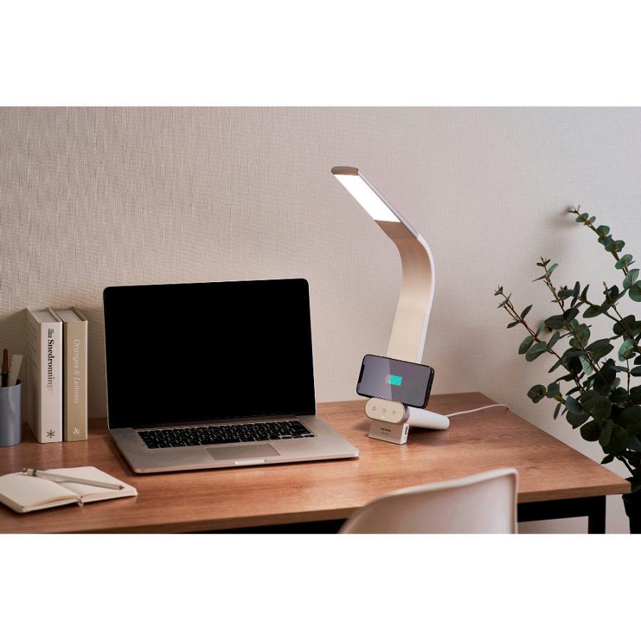 アイリスオーヤマ LEDデスクライト Qi充電シリーズ   LDL-QLDL-KW ［LED /昼光色〜電球色］ | IRIS OHYAMA | 02