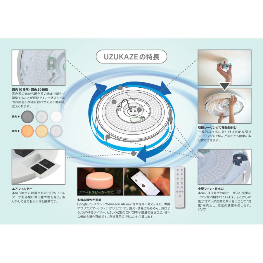 スワン電器 LEDファンシーリングライト UZUKAZE FCE-550WH-UZ