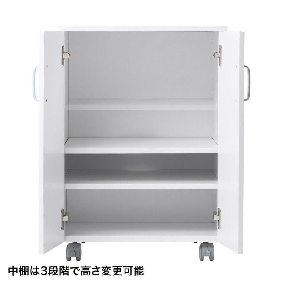 SANWA SUPPLY(サンワサプライ) 扉付きプリンタスタンド（W500ｘD500ｘH700mm）  ホワイト LPS-119W | SANWA SUPPLY | 08