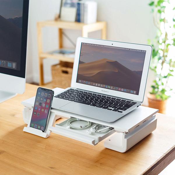 SANWA SUPPLY(サンワサプライ) 3段階横幅可変タイプ机上ラック MR-LC804W | SANWA SUPPLY | 06