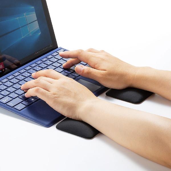 SANWA SUPPLY(サンワサプライ) 薄型リストレスト（Sサイズ2枚入り） TOK-ERG6BK-S | SANWA SUPPLY | 01