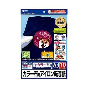 SANWA SUPPLY(サンワサプライ) JP-TPRCLN10(アイロンプリント紙/A4サイズ/10シート入/染・顔料対応/シリコン紙付/正像印刷/白・カラー布用) | SANWA SUPPLY