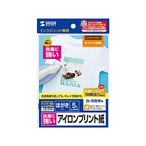SANWA SUPPLY(サンワサプライ) JP-TPRTYNA6(アイロンプリント紙/はがきサイズ/5シート入/染料専用/仕上紙付/反転印刷/白・淡色布用) | SANWA SUPPLY