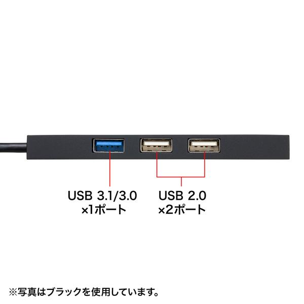 SANWA SUPPLY(サンワサプライ) USB-3TCHC16W　USB-Type C コンボハブ （カードリーダー付き) ホワイト [振込不可] | SANWA SUPPLY | 02