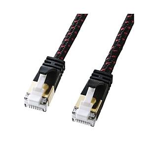 SANWA SUPPLY(サンワサプライ) KB-T7ME-01BKR カテゴリー7・10ギガビットイーサネット対応 LANケーブル (1m/ブラック＆レッド) [振込不可] | SANWA SUPPLY