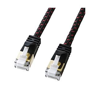 SANWA SUPPLY(サンワサプライ) KB-T7ME-10BKR カテゴリー7・10ギガビットイーサネット対応 LANケーブル (10m/ブラック＆レッド) | SANWA SUPPLY