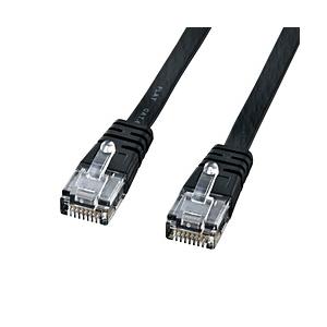 SANWA SUPPLY(サンワサプライ) KB-FL6-005BKN　カテゴリ6フラットケーブル（0.5m・ブラック） | SANWA SUPPLY