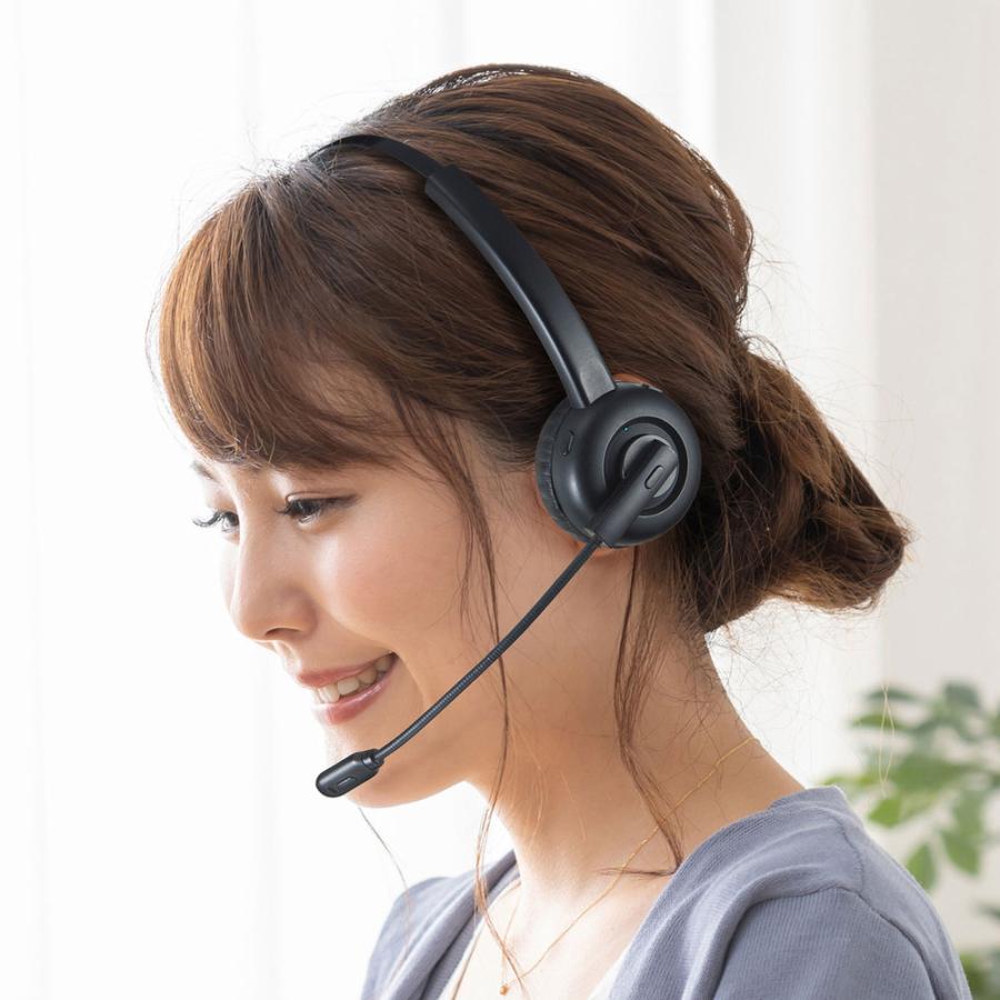 SANWA SUPPLY(サンワサプライ) ヘッドセット   MM-BTMH58BK ［ワイヤレス（Bluetooth） /片耳 /ヘッドバンドタイプ］ 【864】 | SANWA SUPPLY | 02
