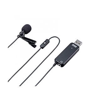 SANWA SUPPLY(サンワサプライ) MM-MCU12BK ピンマイク ヘッドホン出力φ3.5mm搭載 (Chrome/Mac/Windows11対応)  ［USB］ | SANWA SUPPLY