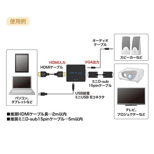 SANWA SUPPLY(サンワサプライ) ［HDMI メス−メス D-sub15pin］　HDMI信号VGA変換コンバーター　ブラック　VGA-CVHD1 | SANWA SUPPLY | 04