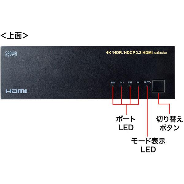SANWA SUPPLY(サンワサプライ) 4K・HDR・HDCP2.2対応HDMI切替器（4入力・1出力）   SW-HDR41L04
