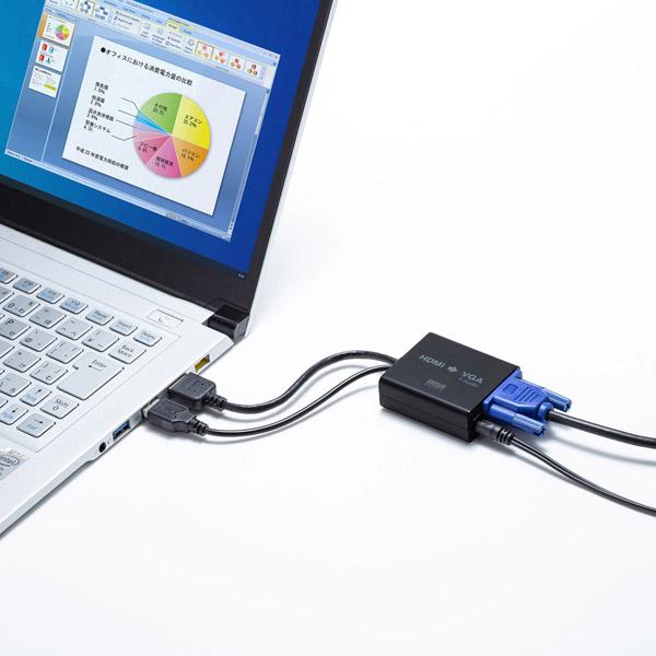 SANWA SUPPLY(サンワサプライ) HDMI信号VGA変換コンバーター  ブラック VGA-CVHD6 ［1入力 /1出力 /自動］ | SANWA SUPPLY | 04