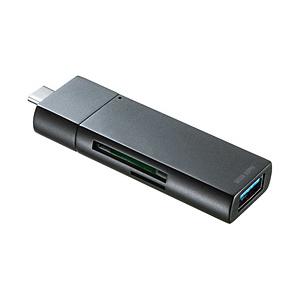 SANWA SUPPLY(サンワサプライ) ADR-3TCMS7BKN Type-Cコンパクトカードリーダー（USB　1ポート付き） | SANWA SUPPLY