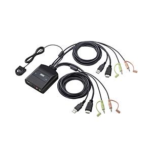 パソコン切替器 [HDMIディスプレイ / USBキーボード・マウス / スピーカー・マイク対応] エミュレーション非搭載・手元スイッチ付き (Mac/Windows11対応)  SW… | SANWA SUPPLY