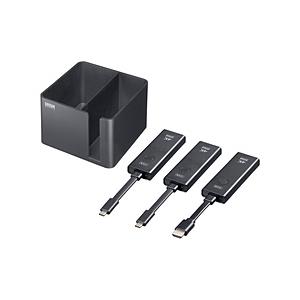 4K対応 ワイヤレスHDMI エクステンダー（Type-C 送信機2台・収納BOXセット） 60Hz対応 PC切替 最大15m 延長 最大20台まで増設可能 収納ボックス付き   VGA-EX… | SANWA SUPPLY