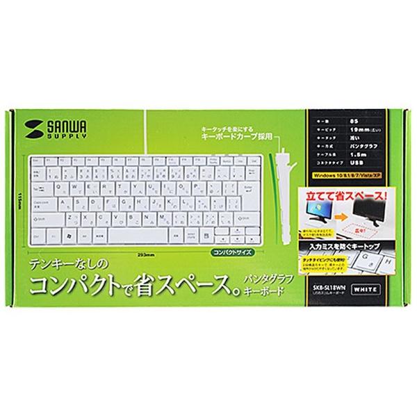 SANWA SUPPLY(サンワサプライ) SKB-SL18WN 有線キーボード［USB 1.5m・Win］　静音スリム （85キー・ホワイト） | SANWA SUPPLY | 03