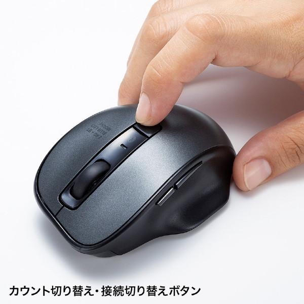 SANWA SUPPLY(サンワサプライ) MA-WBTBL135GM　ワイヤレスブルーLEDコンボマウス Bluetooth＆2.4GHz [USB-A/2+2ボタン/ガンメタ] | SANWA SUPPLY | 03