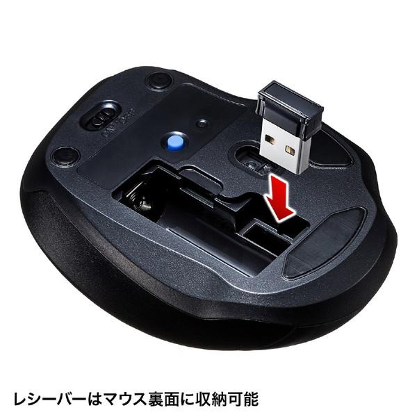 SANWA SUPPLY(サンワサプライ) MA-WBTBL135GM　ワイヤレスブルーLEDコンボマウス Bluetooth＆2.4GHz [USB-A/2+2ボタン/ガンメタ] | SANWA SUPPLY | 06