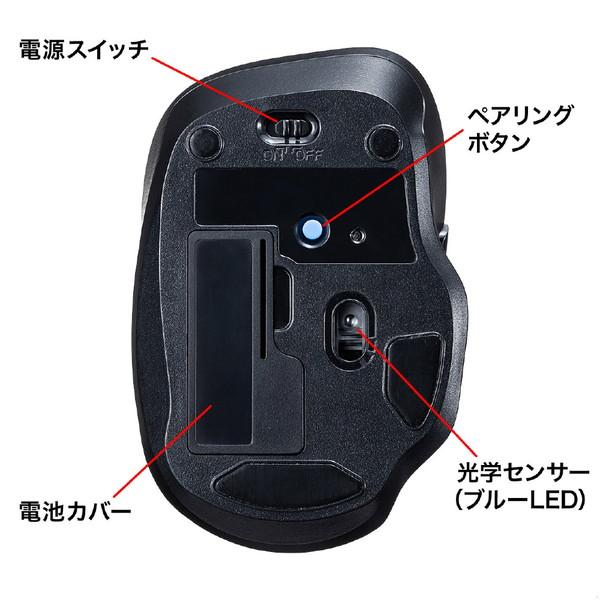 SANWA SUPPLY(サンワサプライ) MA-WBTBL135GM　ワイヤレスブルーLEDコンボマウス Bluetooth＆2.4GHz [USB-A/2+2ボタン/ガンメタ] | SANWA SUPPLY | 08