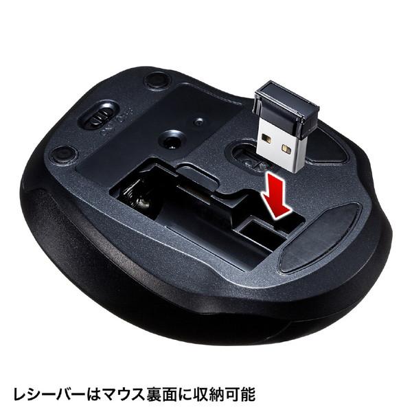 SANWA SUPPLY(サンワサプライ) MA-WBL134R　ワイヤレスブルーLEDマウス [USB-A/2+2ボタン/レッド] | SANWA SUPPLY | 05