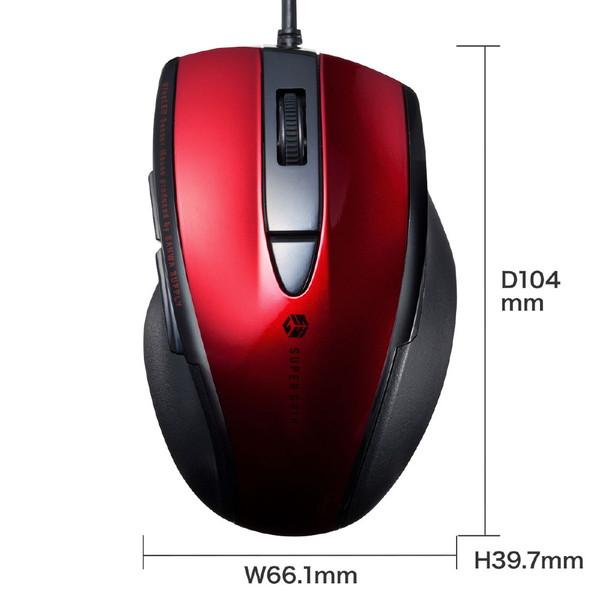 SANWA SUPPLY(サンワサプライ) マウス  レッド MA-BL168R ［BlueLED /有線 /5ボタン /USB］ | SANWA SUPPLY | 13