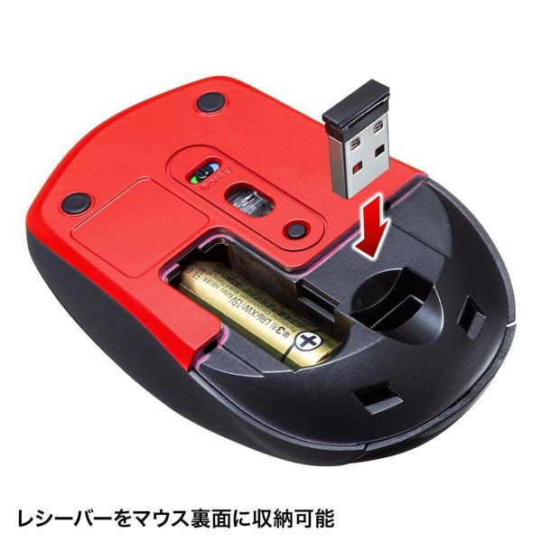 SANWA SUPPLY(サンワサプライ) マウス  ブラック×レッド MA-WBTBL193BKR ［BlueLED /無線(ワイヤレス) /5ボタン /Bluetooth・USB］ | SANWA SUPPLY | 05