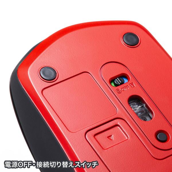 SANWA SUPPLY(サンワサプライ) マウス  ブラック×レッド MA-WBTBL193BKR ［BlueLED /無線(ワイヤレス) /5ボタン /Bluetooth・USB］ | SANWA SUPPLY | 06