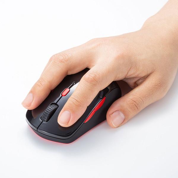 SANWA SUPPLY(サンワサプライ) マウス  ブラック×レッド MA-WBTBL193BKR ［BlueLED /無線(ワイヤレス) /5ボタン /Bluetooth・USB］ | SANWA SUPPLY | 07
